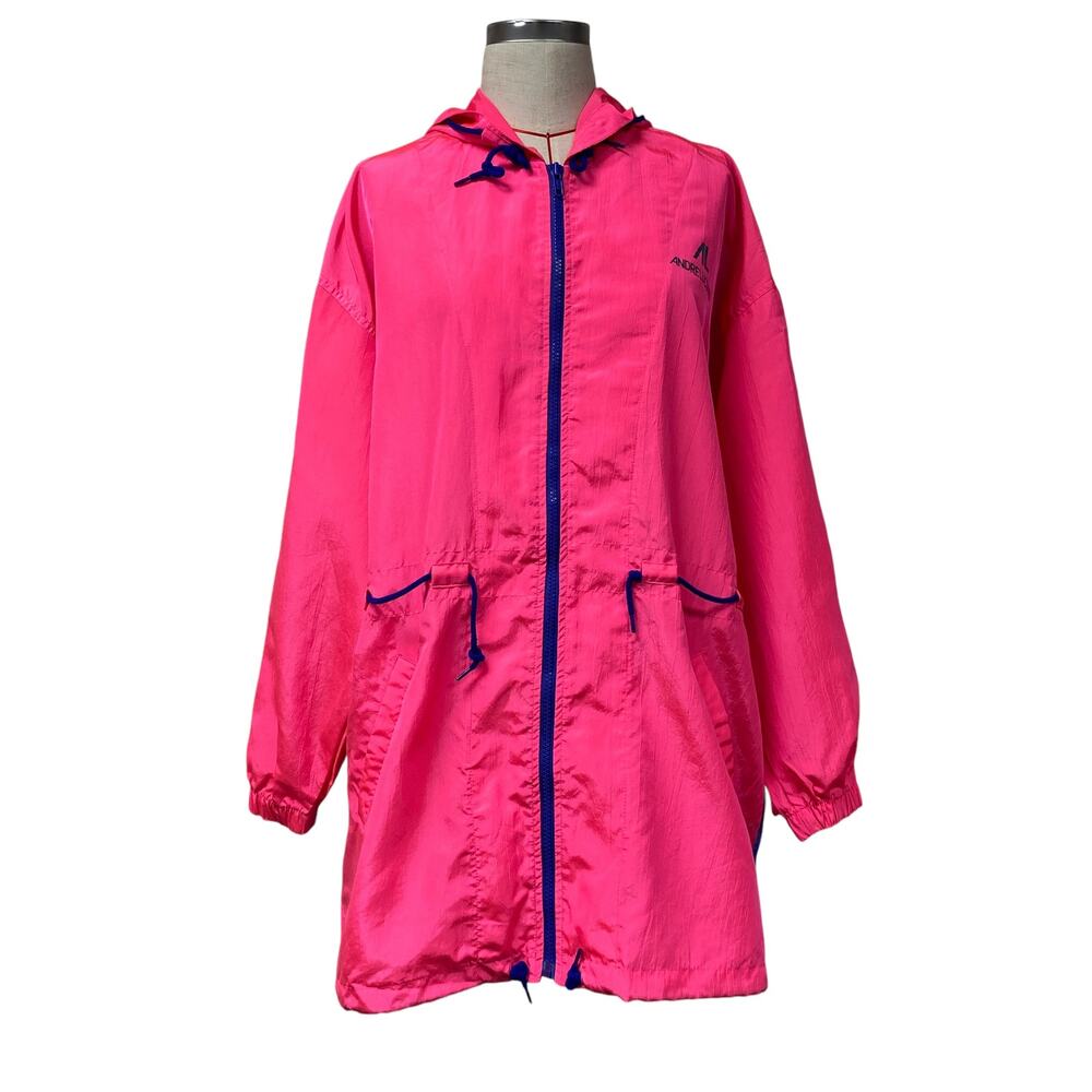 Vintage Andre Luciano Womens Neon Drawstring Windbreaker Jacket